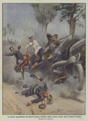 An Automobile Disaster at the French Maneuvers, the German Military Attaché Overturned Under the Car