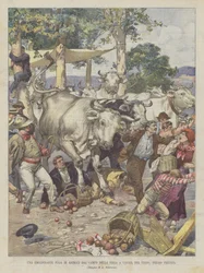 An Exciting Escape of Animals from the Fairground in Castel del Piano, Near Perugia