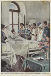A Moving Ceremony at the Celio Military Hospital in Rome, the Wedding of a Wounded Soldier