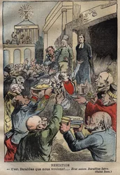 Dreyfus case - Reissue - Barabbas we want!... Erat autem Barabbas latro - illustration by Achille Lemot - 