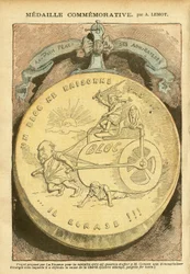 Illustration by Achille Lemot (1846-1909) in Le Pèlerin, 26/02/05 - Commemorative medal - Antimasonry, Affaire des fiches, Left Bloc - Émile Combes (1835-1921), Marianne - Cooking pot