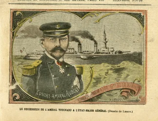 Illustration of Achille Lemot in Le Pelerin, 27/08/05 - The Successor of Admiral Touchard to the General Staff - Army, Navy, Staff, Warships - Admiral Admirals, Aubert Marie Jacques Charles, Touchard Philippe