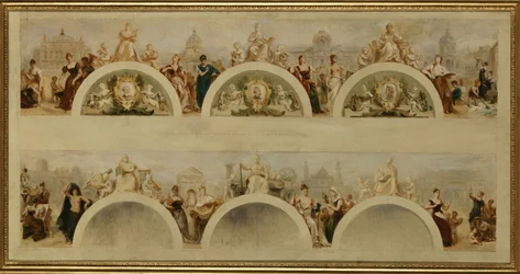 The City of Paris Offers All Nations the Hospitality of Its Art Schools, Museums and Scientific Establishments - Sketch for the Entrance Hall of the Hôtel de Ville de Paris