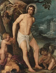 Saint Sebastian Attended by Angels