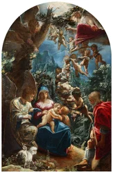 The Holy Family with the Infant John the Baptist and Angels