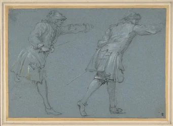 Study of Two Soldiers Swordfighting, 17th century