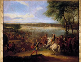 The Passage of the Rhine by Louis XIV before Tolhuis 12/07/1672. Painting by Adam Frans Van der Meulen