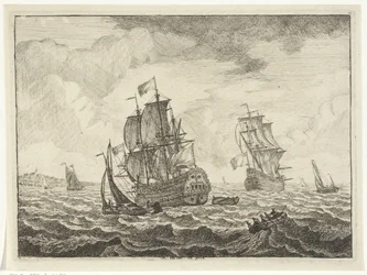 Seascape with Two Three-Masters