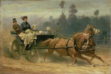 Madame Celestine Nichols Driving in Richmond Park with Her Grandchildren