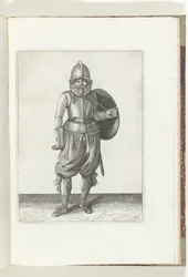 Exercise with Shield and Spear: The Soldier Brings the Shield Back on the Back with His Left Arm (no. 26), 1618