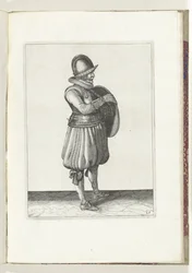 The Exercise with Shield and Spear: The Soldier Draws His Arm from the Strap of the Shield (no. 25), 1618