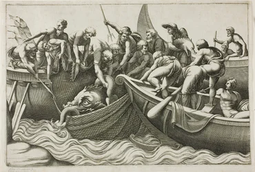 Fishermen Catching a Sea Monster