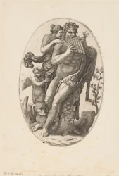 Satyr with Pan Flute and a Nymph