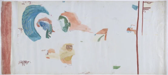 Copy of a wall painting from the small chamber Acanceh, Mexico