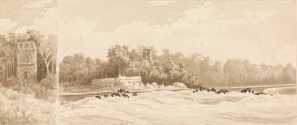 Ruined tower on the site of the old town of Panama, destroyed by Morgan the Buccaneer in 1670, March 1850