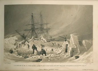 Crew of the H.M.S. Terror Completing the Snow Walls During a Heavy Gale