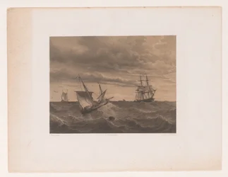 Sailboats on Wild Sea