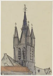 Tower of the Old Church in Delft