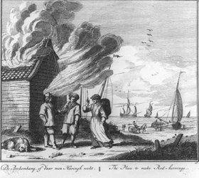 “De bockemhang, of daar men haringh rookt” (no. 16 from the herring fishing series)
