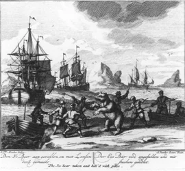 "Attacked the polar bear and killed it with lances" (No. 10 from the Whaling series)