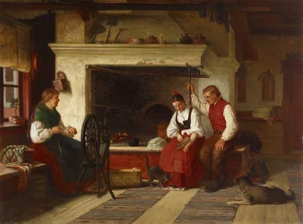 By the Hearth, an Ostrobothnian Courting Scene