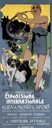 Poster for the International Exhibition “Animal Husbandry and Sport” in Milan, illustrated by Adolfo Hohenstein
