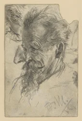 Older Male Head with Goatee and Details