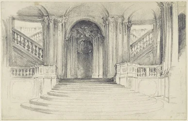 The Courtyard Staircase of the Wall Pavilion in the Zwinger in Dresden