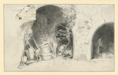 Barrels and Boards under Arches of Jungfernbastei in Dresden