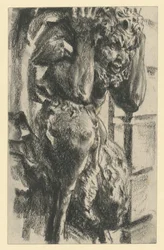 Faun as an Atlas at the northeastern arcade of the Zwinger in Dresden