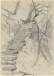 Flight of Stone Steps in a Garden