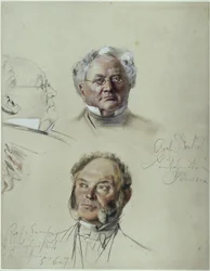 Count Eulenburg and Count Dönhoff. Study for the painting "Coronation of William I in Königsberg"