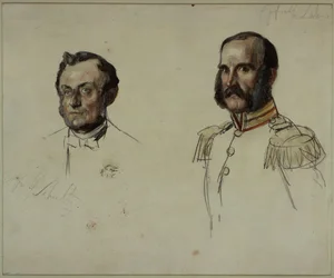 Court Councillor E. Dohme, Court Councillor Schulz. Study for the painting "Coronation of Wilhelm I in Königsberg"