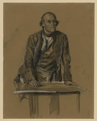 Model Study of Prince Heinrich of Prussia, Half Figure Leaning Over a Table, "From King Frederick