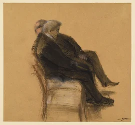 Two Gentlemen in Black Suits Sitting Side by Side