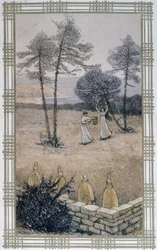 Life of bees: noise to keep bees away - drawing by A. Giraudon