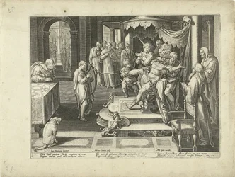 David playing his harp for King Saul, Hymn to Music (series title)