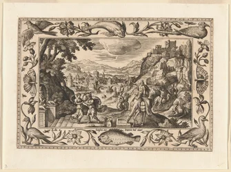 Rebecca and Eliezer at the Well, from Landscapes with Old and New Testament Scenes and Hunting Scenes