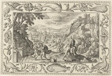 Rebecca and Eliezer at the Well (Landscapes with Biblical, Mythological Scenes and Hunting Scenes)