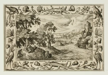 Saint John on Patmos, from Landscapes with Old and New Testament Scenes and Hunting Scenes