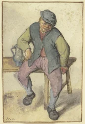 Peasant Sitting on a Table