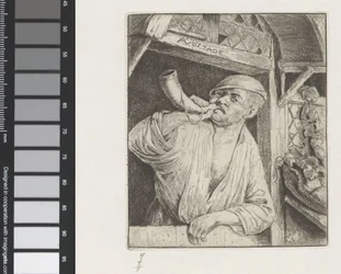 Baker Blowing a Horn
