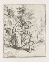 Man and woman in conversation