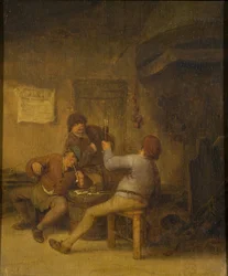 Peasants Drinking and Smoking