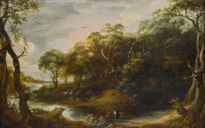 Landscape with the Angel Raphael and Tobias Who is Cutting Open the Fish (Tobit 6,1-5)