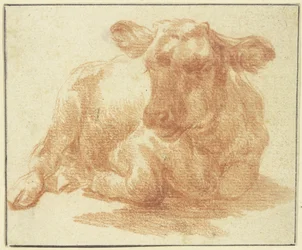 Lying cattle to the right