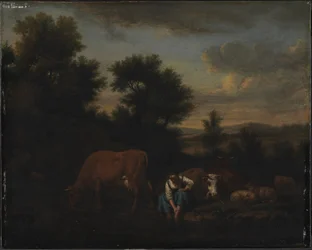 Shepherdess with Cattle