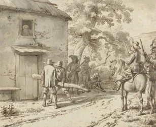 Soldiers Force a Door