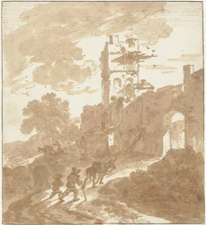 Italianate Landscape with a Path Leading to a City Gate