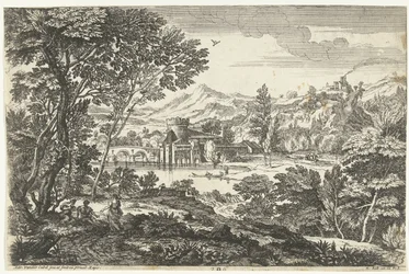 Landscape with Three People Under a Tree